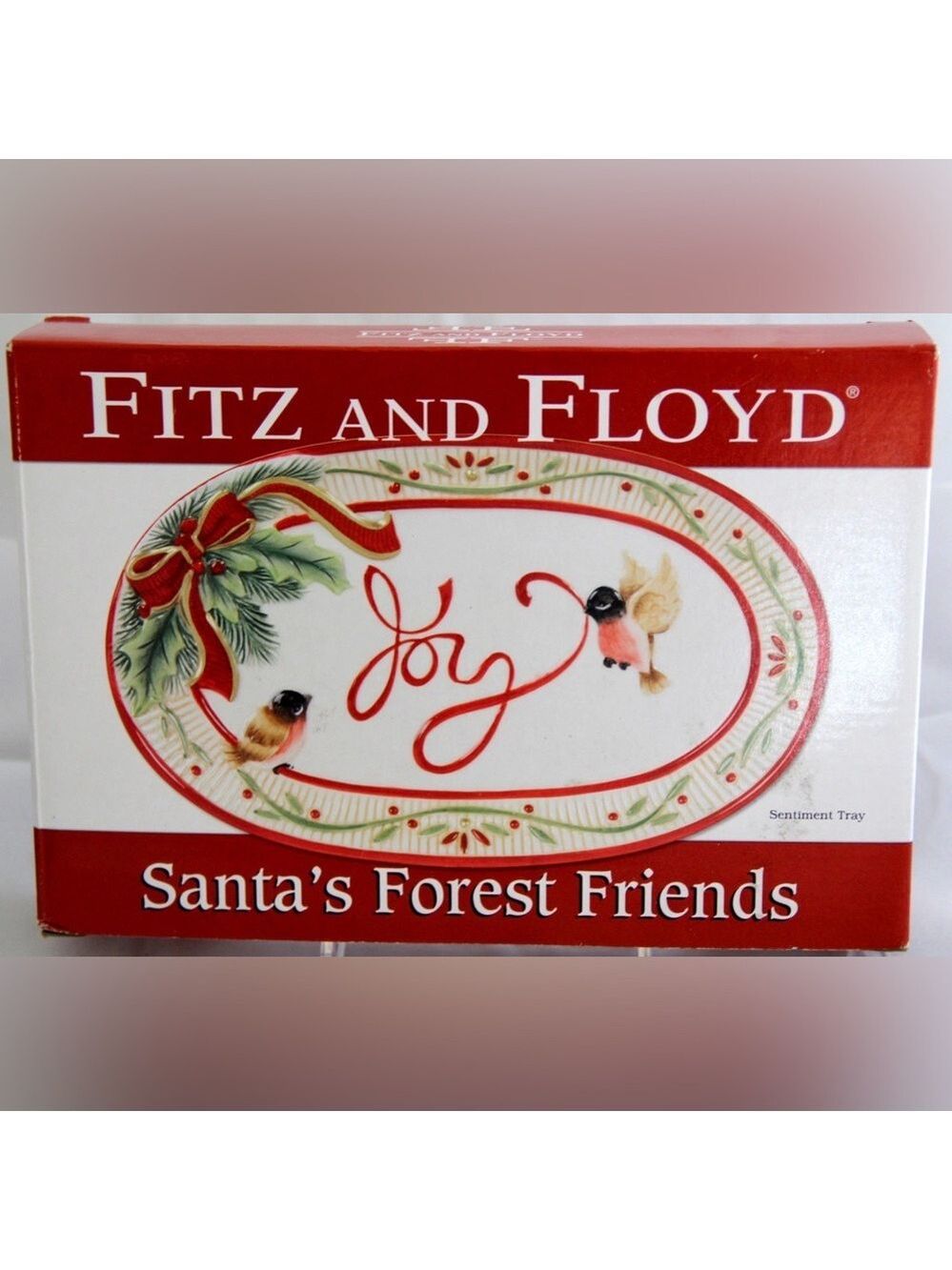 Fitz and Floyd Joyful Holiday Plate with Red and Green Accents Great Gift NIB
